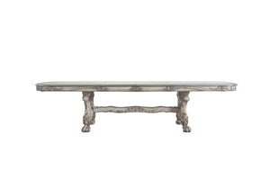 Dresden Elegant Dining Table with Wood Construction - Pearl Silver or Dark Brown