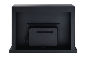 Drisana Mirrored Fireplace with Marble Grain Design - Black