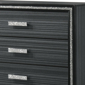 Elegant Modern Wood Accent Chest with Five Spacious Drawers - Black or White