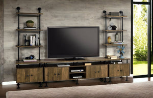 Ensata II TV Stand - Rustic Oak / Black