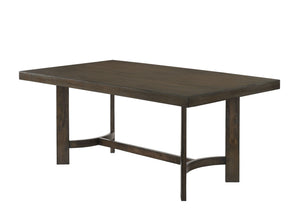 Farren Weathered Oak Dining Table with Durable Wood Construction - Dark Brown