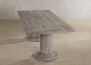 Gabrian Reclaimed Wood Dining Table with Double Pedestal Base - Gray