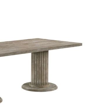 Gabrian Reclaimed Wood Dining Table with Double Pedestal Base - Gray