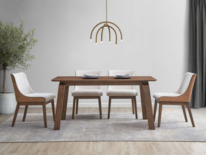 Ginny Walnut Dining Table with Modern Rectangular Design - Dark Brown