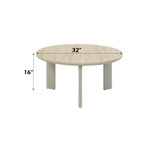 Gray Ceramic Top Coffee Table with Durable Surface - Ingram Collection