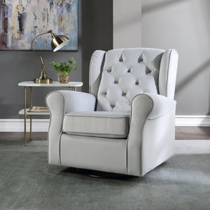 Gray Glider Chair with Swivel and 360° Motion - Fabric Upholstery