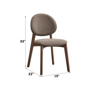 Hadasa Side Chair Set of 2 with Elegant Upholstery - Light Brown or Gray