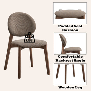 Hadasa Side Chair Set of 2 with Elegant Upholstery - Light Brown or Gray