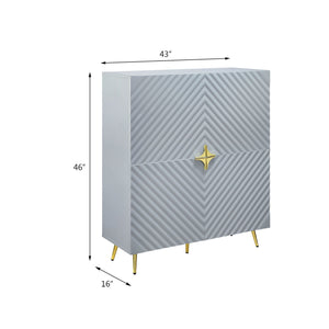 High Gloss Accent Cabinet with Modern Design - White or Gray