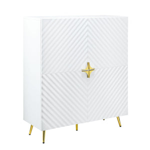 High Gloss Accent Cabinet with Modern Design - White or Gray