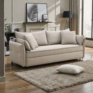 Irina Beige Fabric Sofa with Sleeper with Hidden Storage - Beige