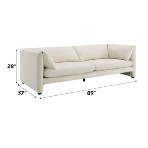 Jaeda Beige Boucle Sofa with Plush Foam Cushions - Beige