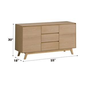 Kasem Oak Server with Storage - Light Brown