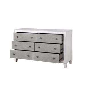 Katia Weathered Dresser with Full-Extension Drawers - White
