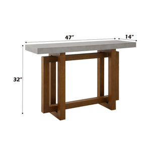 Keven Faux Concrete Top Table with Faux Concrete Surface - Gray
