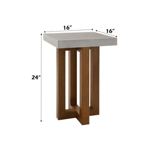 Keven Faux Concrete Top Table with Faux Concrete Surface - Gray