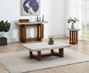 Keven Faux Concrete Top Table with Faux Concrete Surface - Gray