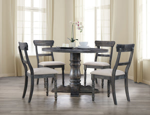 Leventis Weathered Dining Table with Sturdy Pedestal Base - Gray