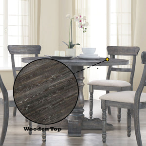 Leventis Weathered Dining Table with Sturdy Pedestal Base - Gray