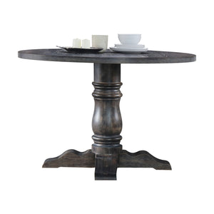 Leventis Weathered Dining Table with Sturdy Pedestal Base - Gray