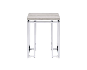 Light Brown Coffee Table with Metal Sled Base - Elegant Details