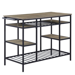Lona Kitchen Island - Rustic Oak / Black