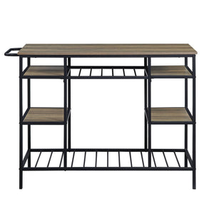 Lona Kitchen Island - Rustic Oak / Black