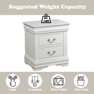 Louis Philippe Accent Nightstand with Wood Construction - Pearl Silver, White, Black, Dark Gray