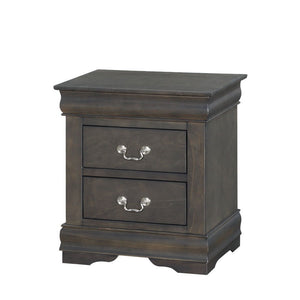 Louis Philippe Accent Nightstand with Wood Construction - Pearl Silver, White, Black, Dark Gray