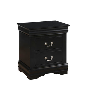 Louis Philippe Accent Nightstand with Wood Construction - Pearl Silver, White, Black, Dark Gray