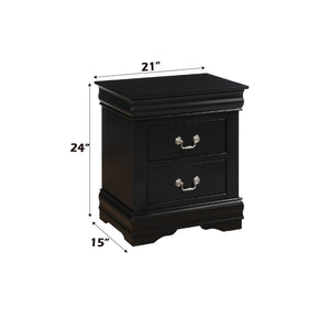 Louis Philippe Accent Nightstand with Wood Construction - Pearl Silver, White, Black, Dark Gray