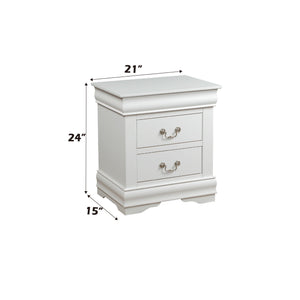 Louis Philippe Accent Nightstand with Wood Construction - Pearl Silver, White, Black, Dark Gray
