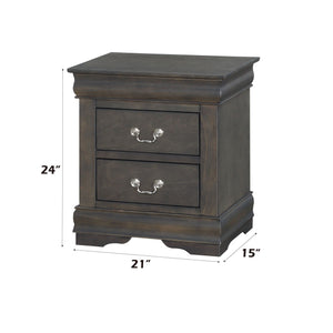 Louis Philippe Accent Nightstand with Wood Construction - Pearl Silver, White, Black, Dark Gray