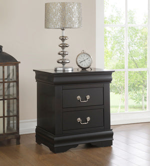 Louis Philippe Accent Nightstand with Wood Construction - Pearl Silver, White, Black, Dark Gray