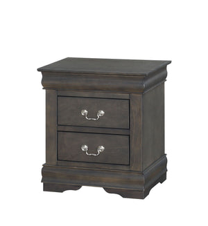 Louis Philippe Accent Nightstand with Wood Construction - Pearl Silver, White, Black, Dark Gray