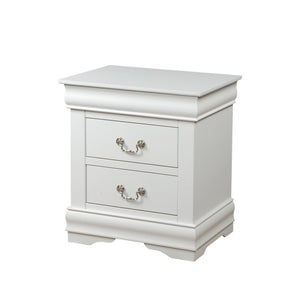Louis Philippe Accent Nightstand with Wood Construction - Pearl Silver, White, Black, Dark Gray