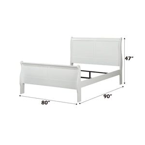 Louis Philippe Sleigh Style Bed with Classic Wood Construction - Multiple Colors