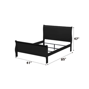 Louis Philippe Sleigh Style Bed with Classic Wood Construction - Multiple Colors