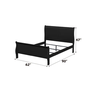 Louis Philippe Sleigh Style Bed with Classic Wood Construction - Multiple Colors