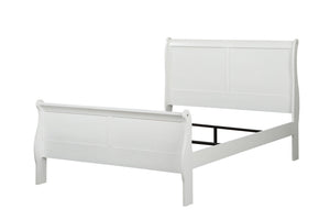 Louis Philippe Sleigh Style Bed with Classic Wood Construction - Multiple Colors