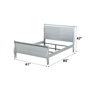 Louis Philippe Sleigh Style Bed with Classic Wood Construction - Multiple Colors