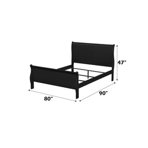 Louis Philippe Sleigh Style Bed with Classic Wood Construction - Multiple Colors