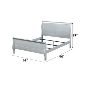 Louis Philippe Sleigh Style Bed with Classic Wood Construction - Multiple Colors