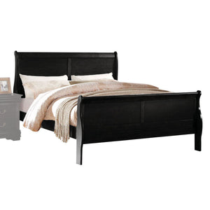 Louis Philippe Sleigh Style Bed with Classic Wood Construction - Multiple Colors