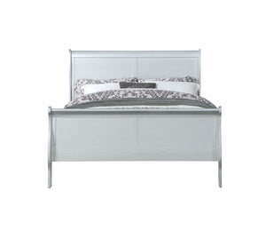 Louis Philippe Sleigh Style Bed with Classic Wood Construction - Multiple Colors