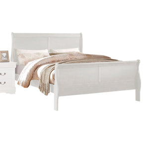 Louis Philippe Sleigh Style Bed with Classic Wood Construction - Multiple Colors