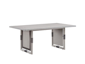Marta Dining Table with Double Pedestal Base – Natural Finish