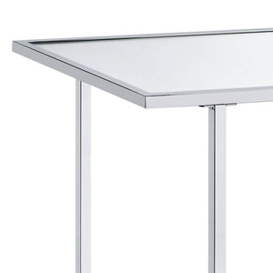 Mirrored Faux Marble Console Table with Metal Frame - Multi