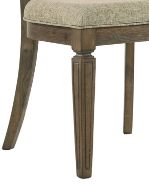 Parfield 7-Piece Dining Room Set with Fabric Seats - Light Brown Oak