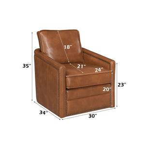 Swivel Chair With Glider and Pocket Coil Seating - Light Brown or Black